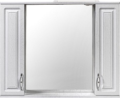 Stella Polare Зеркальный шкаф Кармела 100/С люкс белое серебро